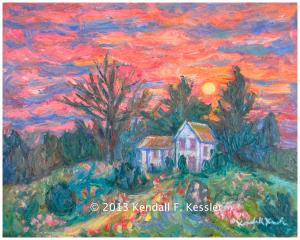 Blue Ridge Parkway Artist is working on several paintings and Rocks don